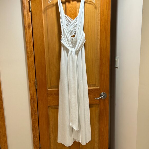 Womens Vintage 70's White Sleeveless Halter Maxi Dress XS VINTAGE 1970' COLOR: W - Picture 9 of 15